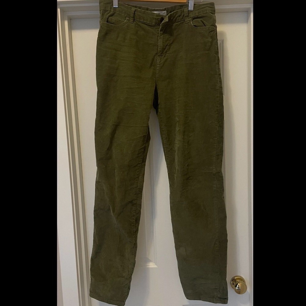 Coldwater Creek Women’s Corduroy Pants in Olive Green